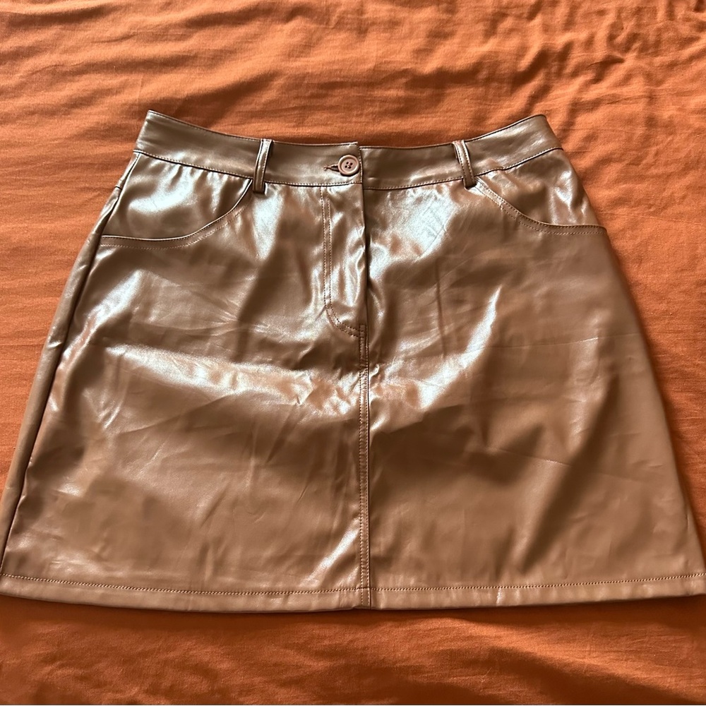 Brown Mini A-Line Skirt